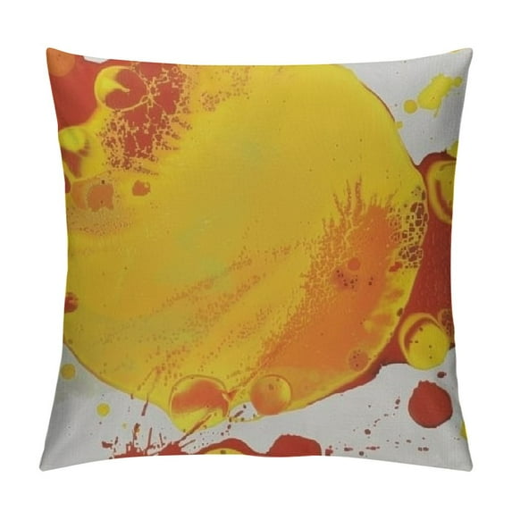 Leisuo Decorative Throw Pillow Cover Drop Splattered Design Paint Splatters Element Spots Splashing Isolated Yellow Abstract Soft Cushion Case Pillow Shell for Sofa Bedroom