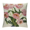 thumbnail image 1 of GOSMITH  Decorative Throw Pillow Cover Farmhouse Floral Floor Pillowcase for Couch Living Room Sofa Bed,Pink Tulip, 1 of 5
