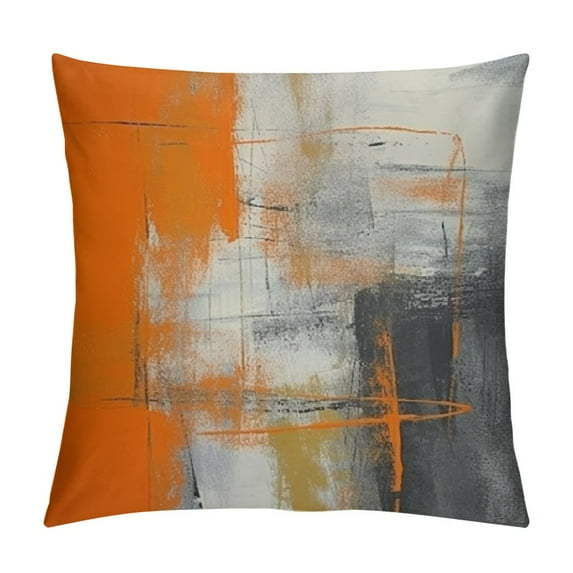 GOSMITH Decorative Throw Pillow Covers Burnt Orange Cushion Cover Taupe Abstract Art Painting Pillowcase for Sofa Couch Bedroom Living Room Outdoor Home Décor