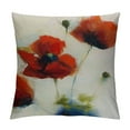 thumbnail image 1 of Leisuo Decorative Throw Pillow Covers Cushion Case Paintings Blossoming Traditional Poppy Buds Drawn by Bud Splattered On Stem Nature Pillowcase for Couch Sofa, 1 of 5