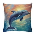 thumbnail image 1 of GOSMITH Decorative Throw Pillow Covers Dolphin Marine Animals Pillow Covers Dolphins Swimming Square Soft Double Side Print Decorative Pillows Case for Home Couch Sofa Patio Bedroom, 1 of 5