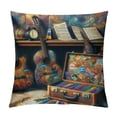 thumbnail image 1 of GOSMITH Decorative Throw Pillow Covers Pillow Covers for Sofa Guitar Bass Music Musical Instruments Double Sided Couch Throw Pillow Cases Square Cushion Case for Living Room Cushion Cover White, 1 of 5