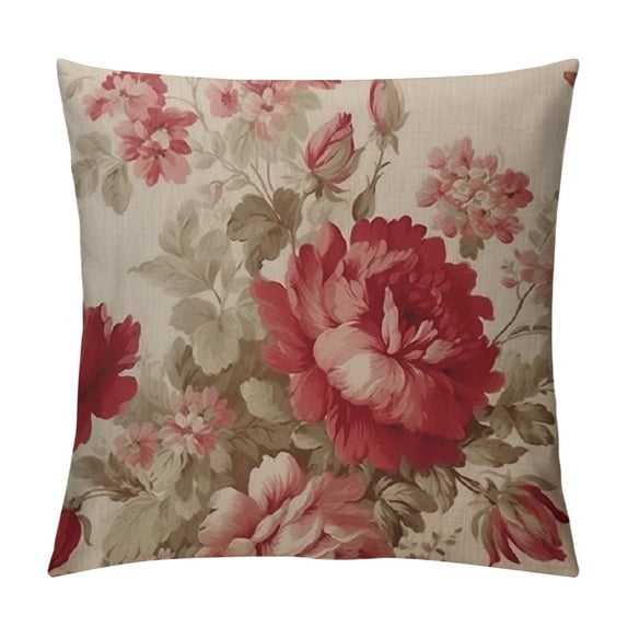 GOSMITH Decorative Throw Pillow Covers Square Cushion Case Pink Red Old Textured Pattern Vintage Pillow Cover for Sofa Couch Chair