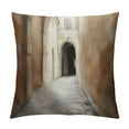 thumbnail image 1 of GOSMITH Designart Brown Old City Street Drawing' Landscape Printed Throw Cushion Pillow Cover for Living Room, Sofa, 1 of 5
