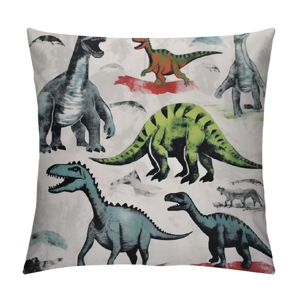 GOSMITH Dinosaurs Watercolor Painting Pillow Case,Decorate Home Living