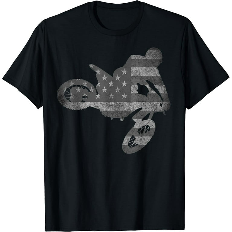 Dirt Bike American Flag T-Shirt | Motocross Enduro Shirt Dirt Bike American Flag T-Shirt | Motocross Enduro Shirt