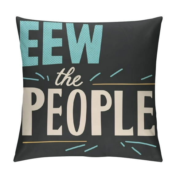 GOSMITH EW People Pillow Covers 12x20 Inch Hipster Funny Sarcastic Saying Introvert Cotton Linen Throw Lumbar Pillow Cases Black and White EW People Oblong Gifts Cushion Cover for Sofa Couch