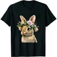 thumbnail image 1 of GOSMITH Easter Bunny Rabbit Women - Happy Bunny Flower Graphic T-Shirt, 1 of 3