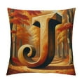 thumbnail image 1 of Leisuo English Alphabet Eucalyptus Leaves Throw Pillow Cover, Square Modern Spring Summer Letter Cushion Case Monogram Decoration for Sofa Couch White, 1 of 5