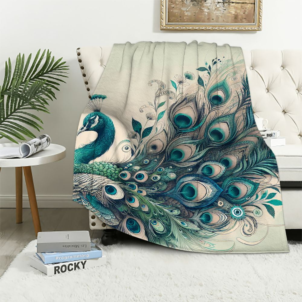 Peacock blue throw blanket new arrivals