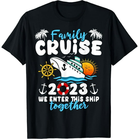 GOSMITH Family Cruising 2023 Trip Ocean Ship Cruise T-Shirt 158521-black