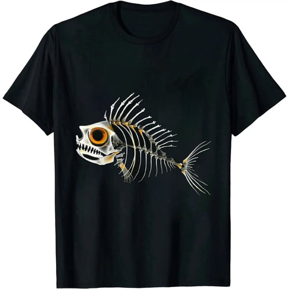 GOSMITH Fish Skeleton Bones T-Shirt