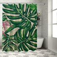 thumbnail image 1 of Leisuo Floral Summer California Exotic Palm Leaves Hawaii Tree Jungle Nature Green Shower Curtain Multiple Sizes for Bathroom White, 1 of 7