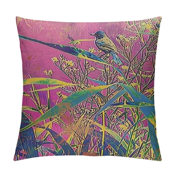 GOSMITH Floral Throw Pillow Cover Vintage Art Nature Irises Flower Leaves Rectangle Pillow Cases Home Decorative Cushion Cover for Bed Sofa Purple Green White