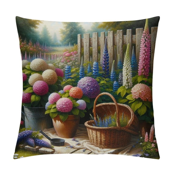 GOSMITH Flower Farmhouse Decorative Pillow Covers Spring Throw Pillow Covers Square Cushion Covers