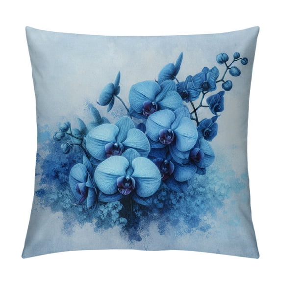 Leisuo Flower Throw Pillow Cushion Cover, Orchids Reflections for Spring Calming Art, Decorative Square Accent Pillow Case
