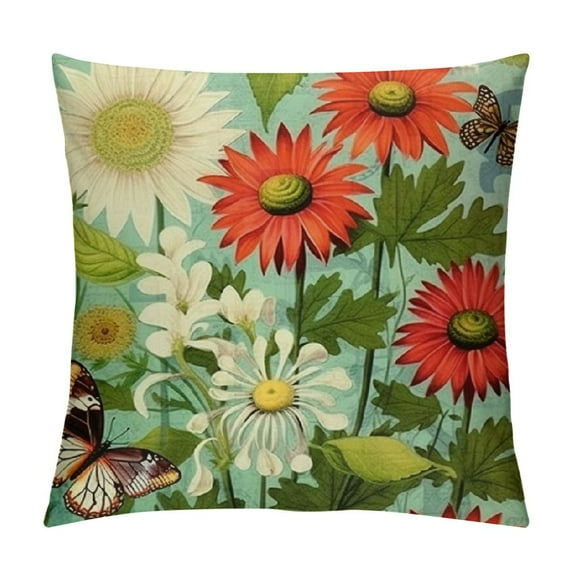 GOSMITH Flowers Pattern Decorative Soft Throw Pillow Case Cushion Covers