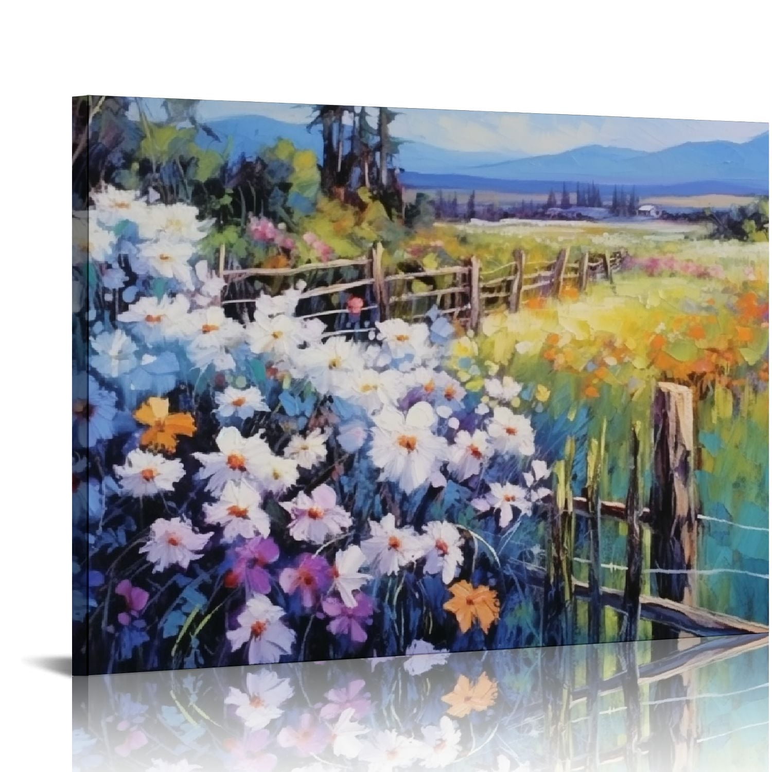 GOSMITH Flowers Wall Art Colorful Landscape Canvas Painting Natural ...
