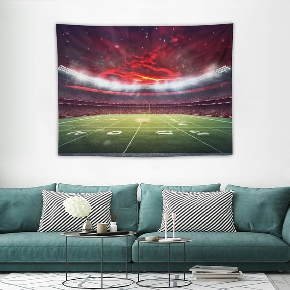GOSMITH Football Tapestry American Football Stadium Tapestry Large Soccer Turf Sports Gym Wall Hanging Morden Sport Home Decor College Fan Boys Kids Bedroom Living Room Dorm