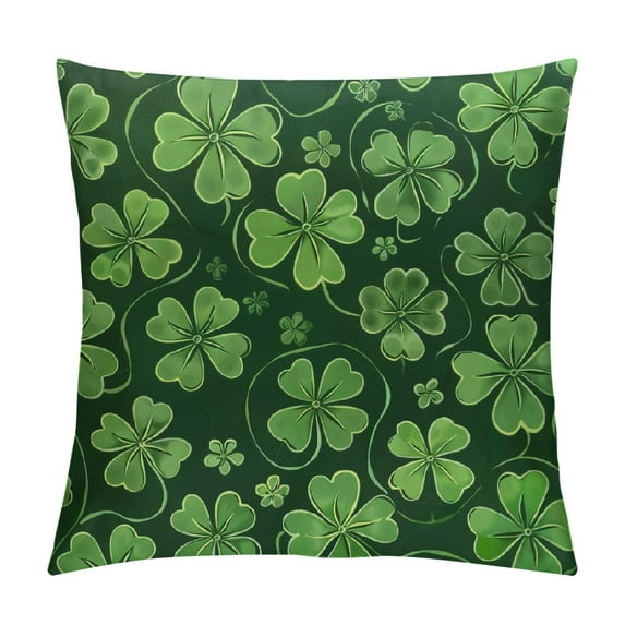 GOSMITH Four Leaf Clover Leaves St. Patrick's Day Lucky Green Euro Shams Pillow Cases Pregnancy Pillow case Flannel Pillowcases Envelope Pillowcase Pillowcase Covers