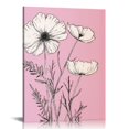 thumbnail image 1 of GOSMITH   Framed Botanical Pink Flower Canvas Prints Wall Art Line Art Floral Plant Poster Pictures Minimalist Botanical Artwork Wall Decor Gifts for Women for Bedroom Living Room Home, 1 of 4