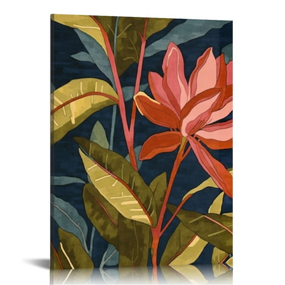 GOSMITH Framed Set Tropical Jungle Banana Leaf Palm Leaf Plant Wall Art, Desert Landscape Wall Decor Prints, Nature Wilderness Wall Décor for Living Room, Bedroom