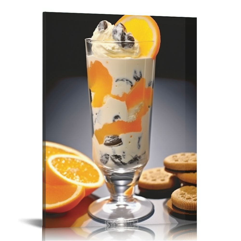 GOSMITH Fruit Food Canvas Wall Art Tropical Fruit Smoothies With