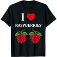 thumbnail image 1 of GOSMITH Fruits Raspberries Cute Little Simple I Love Raspberries T-Shirt black, 1 of 5