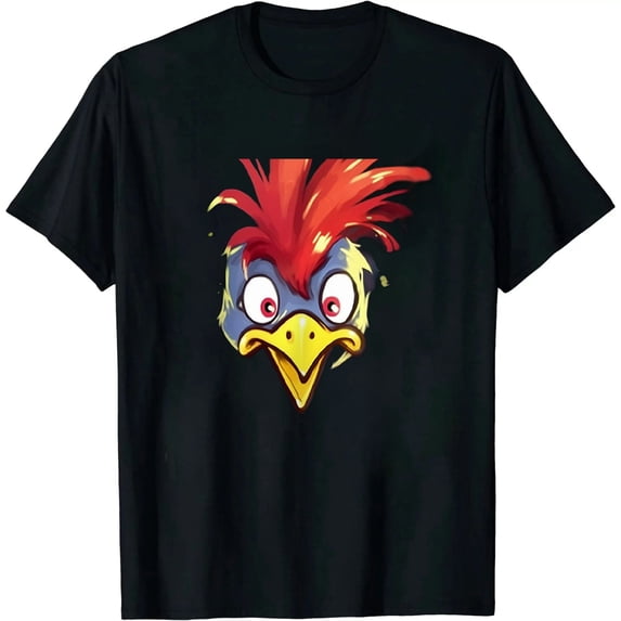 Leisuo Funny Chicken Saying Guess Whats Farm Rooster T-Shirt black