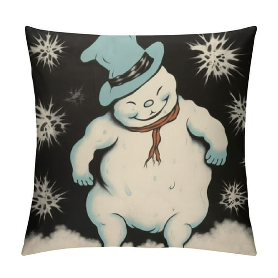 GOSMITH Funny Christmas Pillow Covers Snowman Winter Snowflake Maker Decorative Throw Pillow Covers Cushion Cover for Bedroom Living Room Dorm Couch Sofa Bed Indoor Decor