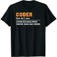 thumbnail image 1 of GOSMITH Funny Coding Definition Coder Developer App Code T-Shirt black, 1 of 3