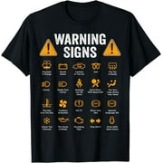 GOSMITH Funny Driving Warning Signs 101 Auto Mechanic Gift Driver Short Sleeve T-Shirt 161049-black