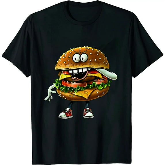 GOSMITH Funny Hamburger For Men Women Cheeseburger Fast Food T-Shirt