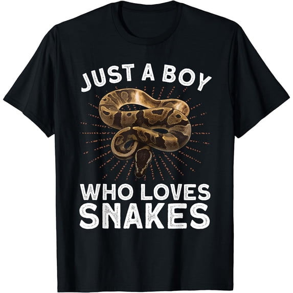 GOSMITH Funny Snake Art For Boys Kids Men Reptile Animal Snake Lover T-Shirt 148336-black