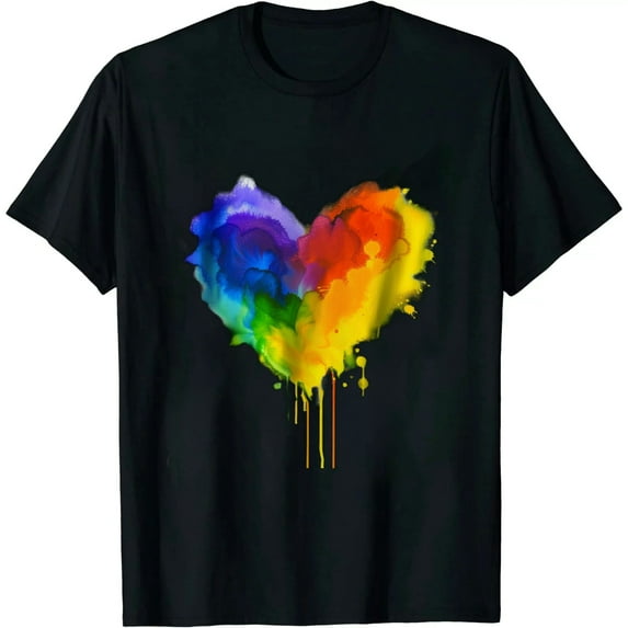 GOSMITH Gay Flag Pride Rainbow Top Exploding Love T-Shirt LGBTQ Flag T-Shirt