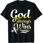 GOSMITH God Always Wins T-shirt - Polyester Round Neck Short Sleeved Super Soft 144271-black