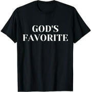GOSMITH God's Favorite T-Shirt - Polyester Round Neck Short Sleeve Super Soft Tee black