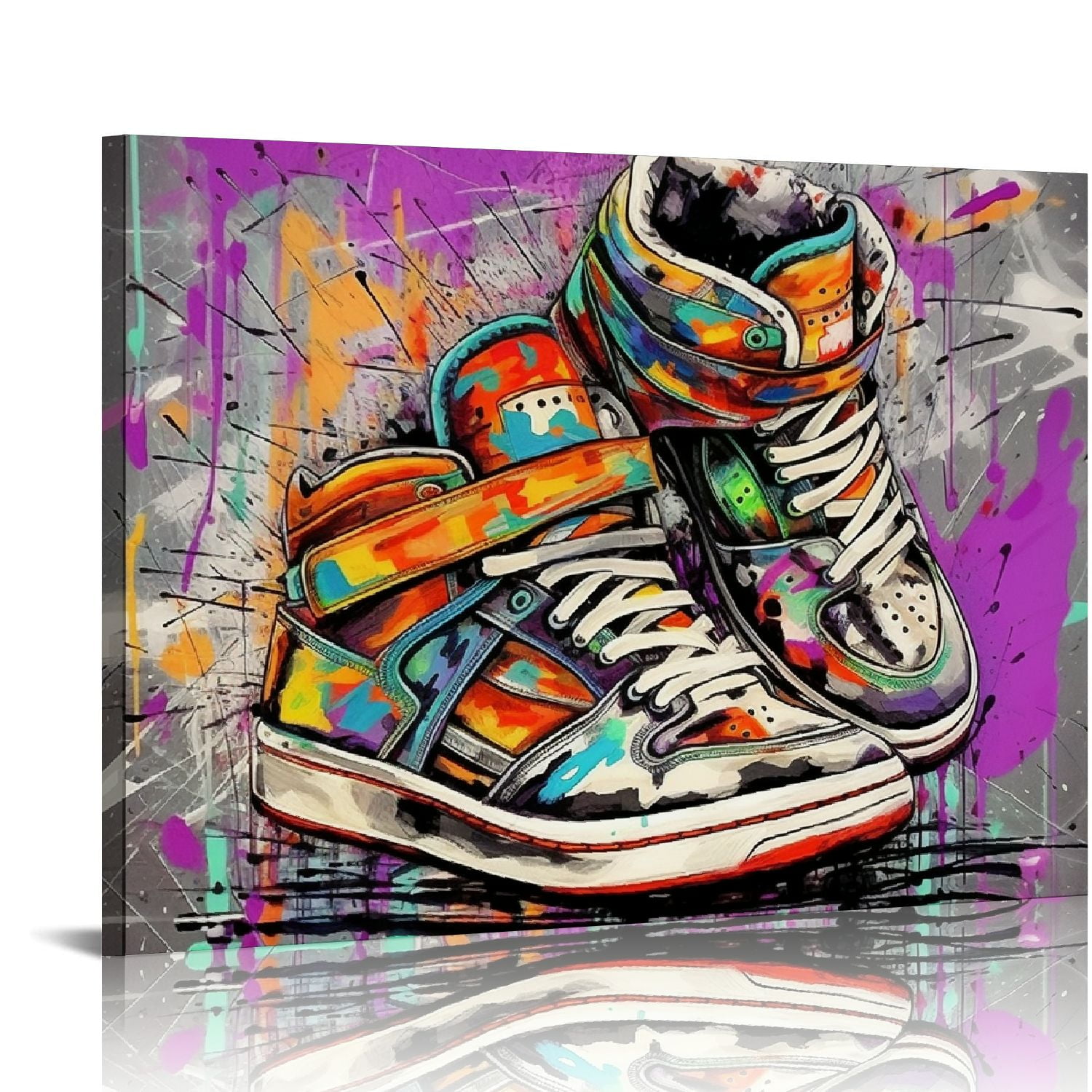 GOSMITH Graffiti Wall Art Sneakers Painting Banksy Canvas Wall Art