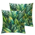 thumbnail image 1 of GOSMITH Green Banana Leaves Farmhouse Décor Colorful Tropical Leaves Decorative High-Quality 2-Piece Plush Pillowcase Set White, 1 of 6
