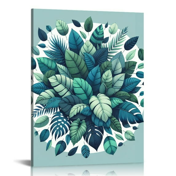 GOSMITH Green Botanical Tropical Banana Leaf Palm Plant Canvas Wall Art for Living Room Decor 16x20 in / 12x16 in 16x20 in