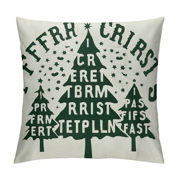 GOSMITH Green Christmas Pillow Covers Farm Fresh Christmas Trees Pillow Covers for Sofa Couch Room,Christmas Trees Decor Pillow Covers