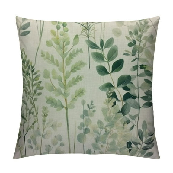 GOSMITH Green Leaf Watercolor Throw Pillow Cover Eucalyptus Greenery Botanical Foliage Branch Twig Nature Pillow Case Decorative Men Women Boy Girl Room Cushion Cover for Home Couch Bed
