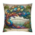 thumbnail image 1 of GOSMITH  Green Peacock Animal Throw Pillow Cover Beautiful Peacock Feather Pillow Case Cushion Cover Decorative Rectangle Pillow Covers for Bed Sofa Couch, 1 of 5