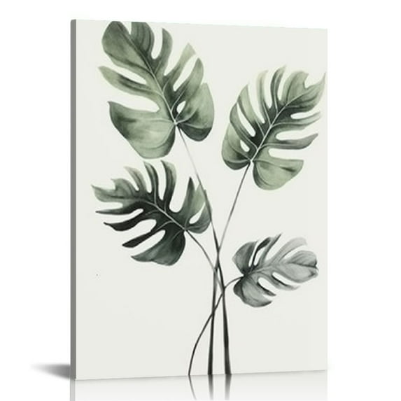 GOSMITH Green Plants Poster Canvas Frame Wall Art Suitable for Room Decor Aesthetic Living Room Bedroom Bathroom Office and Other Wall Decor