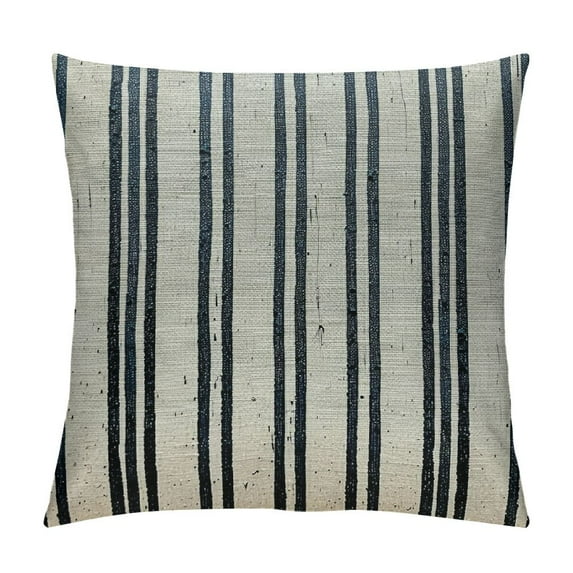 GOSMITH Grey and Cream Farmhouse Throw Pillow Covers, Modern Accent Square Decorative Pillow Case,Stripes Textured for Sofa Couch Chair Bedroom(Grey)
