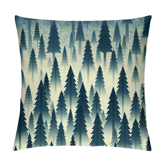GOSMITH Grey Tree Pillow Covers Forest Gray Beige Decorative Nature Pine Trees Throw Pillows Pillowcase Square Cushion Case for Couch Sofa Bed Bedroom Car Living Room, Grey