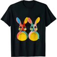 thumbnail image 1 of GOSMITH Hanging With My Peeps Colorful Bunny Easter day Gifts T-Shirt, 1 of 3