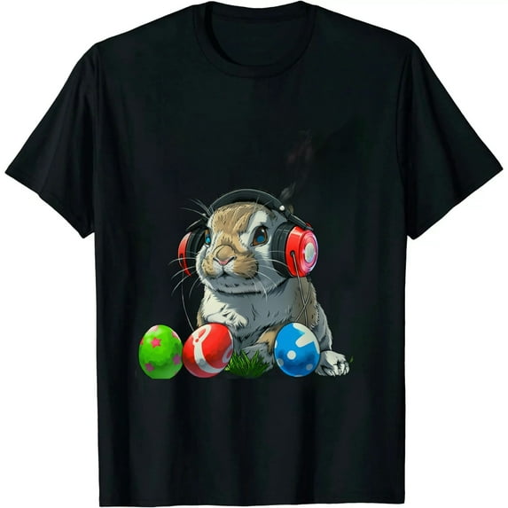 GOSMITH Happy Easter Day Bunny Egg Funny Gamer T-Shirt