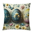 thumbnail image 1 of GOSMITH Happy Easter Pillow Covers, Striped Hello Spring Floral Bunny Rabbit Eggs Decorative Farmhouse Throw Pillowcases for Home Sofa Couch Decoration (Blue), 1 of 5