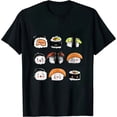 thumbnail image 1 of GOSMITH Happy Sushi Anime Kawaii Set Japanese Food Lover Otaku Manga T-Shirt, 1 of 3